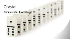  Presentation with domino - Presentation theme with creative abstract winning - domino isolated on white background background and a white colored foreground