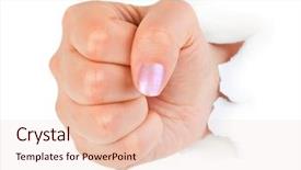  Presentation with paper - Presentation theme enhanced with creative abstract winning - fist punching paper isolated background and a lemonade colored foreground