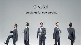  Presentation with winning - Presentation with creative abstract winning - five office workers moving background and a light gray colored foreground