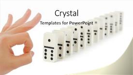  Presentation with domino - Audience pleasing PPT theme consisting of creative abstract winning - hand and domino isolated backdrop and a white colored foreground