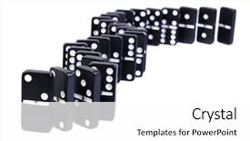  Presentation with infinity - Slide set with creative abstract winning - line of domino tiles leading background and a  colored foreground