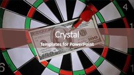  Presentation with dartboard - Presentation consisting of creative abstract winning - money pierced by arrow background and a violet colored foreground