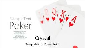  Presentation with deck of playing cards - PPT layouts featuring creative abstract winning - playing cards - isolated background and a  colored foreground