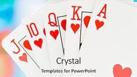  Presentation with playing cards - Slide deck featuring creative abstract winning - playing cards on a blur background and a  colored foreground