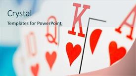  Presentation with playing cards - PPT layouts having logic model - conveyor for assembly background and a mint green colored foreground.