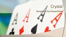  Presentation with winning - Slide deck with creative abstract winning - playing cards on a blur background and a  colored foreground