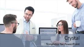  Presentation with new job description - Theme having working on a new project background and a  colored foreground