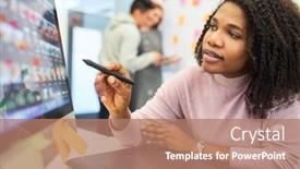  Presentation with monitor computer - Theme enhanced with creative-african-graphic-designer background and a coral colored foreground