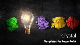  Presentation with creative - Colorful PPT theme enhanced with creative-and-outstanding-idea-mixed backdrop and a black colored foreground