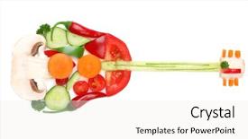  Presentation with guitar - Beautiful theme featuring creative art - guitar made of vegetables isolated backdrop and a  colored foreground