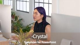  Presentation with creative - Presentation theme with creative-asian-woman-designer-concentrating background and a coral colored foreground