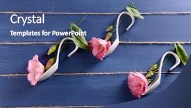  Presentation with blue music - Slide set enhanced with creative beautiful musical notes background and a ocean colored foreground