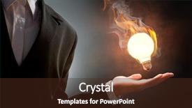  Presentation with light fire - Beautiful theme featuring creative brain - business man holding fire light backdrop and a tawny brown colored foreground