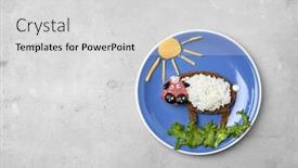  Presentation with breakfast children - Cool new presentation theme with creative-breakfast-for-children backdrop and a light gray colored foreground