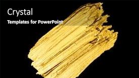  Presentation with eye shadow - PPT theme featuring creative brushstrokes of gold paint isolated on a black background gold paint texture acrylic gold paint smears of cosmetics blush highlighter eye shadow lipstick background and a black colored foreground