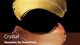  Presentation with eye shadow - Beautiful PPT theme featuring creative-brushstrokes-of-gold-paint backdrop and a tawny brown colored foreground