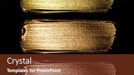  Presentation with eye shadow - Colorful PPT theme enhanced with creative-brushstrokes-of-gold-paint backdrop and a tawny brown colored foreground