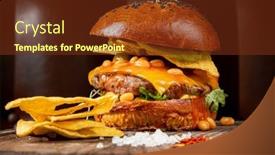  Presentation with burger - Slides consisting of creative-burger-with-beans background and a tawny brown colored foreground