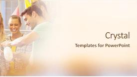  Presentation with social business people network - PPT layouts with creative business people celebrating birthday background and a  colored foreground