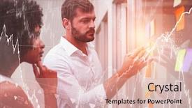  Presentation with team planning - Beautiful PPT theme featuring stocks and shares against creative business team planning with sticky notes backdrop and a lemonade colored foreground