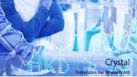  Presentation with sticky notes - Audience pleasing PPT theme consisting of creative business team reading backdrop and a light blue colored foreground