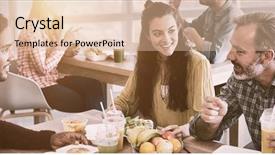  Presentation with team working together - Slide deck with creative business team working together background and a lemonade colored foreground