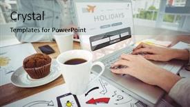  Presentation with team working together - Audience pleasing theme consisting of creative business team working together backdrop and a light gray colored foreground