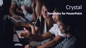  Presentation with creative - Amazing presentation theme having creative-business-team-works-overtime backdrop and a wine colored foreground