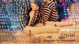  Presentation with creative writing - Amazing PPT theme having creative businessman with coworkers writing backdrop and a yellow colored foreground