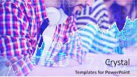  Presentation with creative writing - Slide set with creative businessman with coworkers writing background and a light blue colored foreground