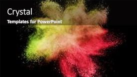  Presentation with black yellow - Amazing PPT layouts having creative-chaotic-powder-explosion backdrop and a black colored foreground