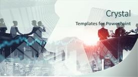  Presentation with lifestyle - Slide deck featuring creative city - modern business lifestyle mixed media background and a sky blue colored foreground