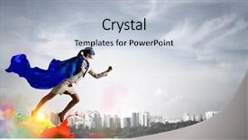  Presentation with creative - Cool new presentation theme with creative city - super woman in sky backdrop and a lemonade colored foreground