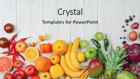  Presentation with creative - Theme enhanced with creative composition made of fruits background and a light gray colored foreground
