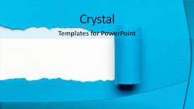  Presentation with torn paper - Slide set consisting of creative concept - torn light blue paper background and a cyan colored foreground