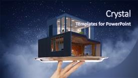  Presentation with dream - Audience pleasing slide set consisting of creative concept - your dream house design mixed backdrop and a navy blue colored foreground