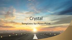  Presentation with airport runway - Presentation theme consisting of creative concept with airport runway background and a lemonade colored foreground