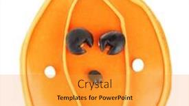  Presentation with cookie - Beautiful presentation design featuring creative cookie for halloween party isolated on white background backdrop and a gold colored foreground