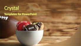  Presentation with creative teaching strategies - Audience pleasing PPT layouts consisting of creative cookies decorated in football backdrop and a tawny brown colored foreground