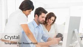  Presentation with creative teaching - Slide deck enhanced with creative coworkers using digital camera background and a  colored foreground