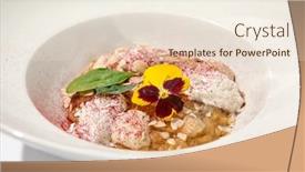  Presentation with white plate - Slides with creative-creamy-risotto-with-eel background and a lemonade colored foreground