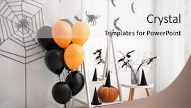  Presentation with decor - Slides having creative decor for halloween background and a white colored foreground