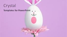  Presentation with rabbit - Presentation theme having creative-decorated-easter-egg background and a lavender colored foreground