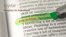  Presentation with dictionary - Colorful PPT layouts enhanced with creative-definition-highlighted-in-green backdrop and a lemonade colored foreground