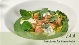  Presentation with roasted chicken - Slide set having creative-dish-from-roasted-chicken background and a mint green colored foreground