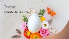  Presentation with white flowers - Theme featuring creative-easter-concept-made background and a light gray colored foreground