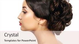  Presentation with hair - Amazing slide deck having creative elegant - pretty with braided hair white backdrop and a  colored foreground