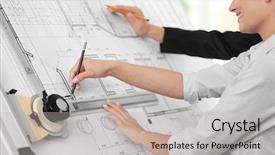  Presentation with creative - Colorful slide set enhanced with creative engineers working with project backdrop and a light gray colored foreground