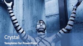  Presentation with cyber war - Colorful slides enhanced with creative face-art cyber backdrop and a teal colored foreground