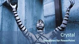  Presentation with cyber war - Slides consisting of creative face-art cyber background and a ocean colored foreground